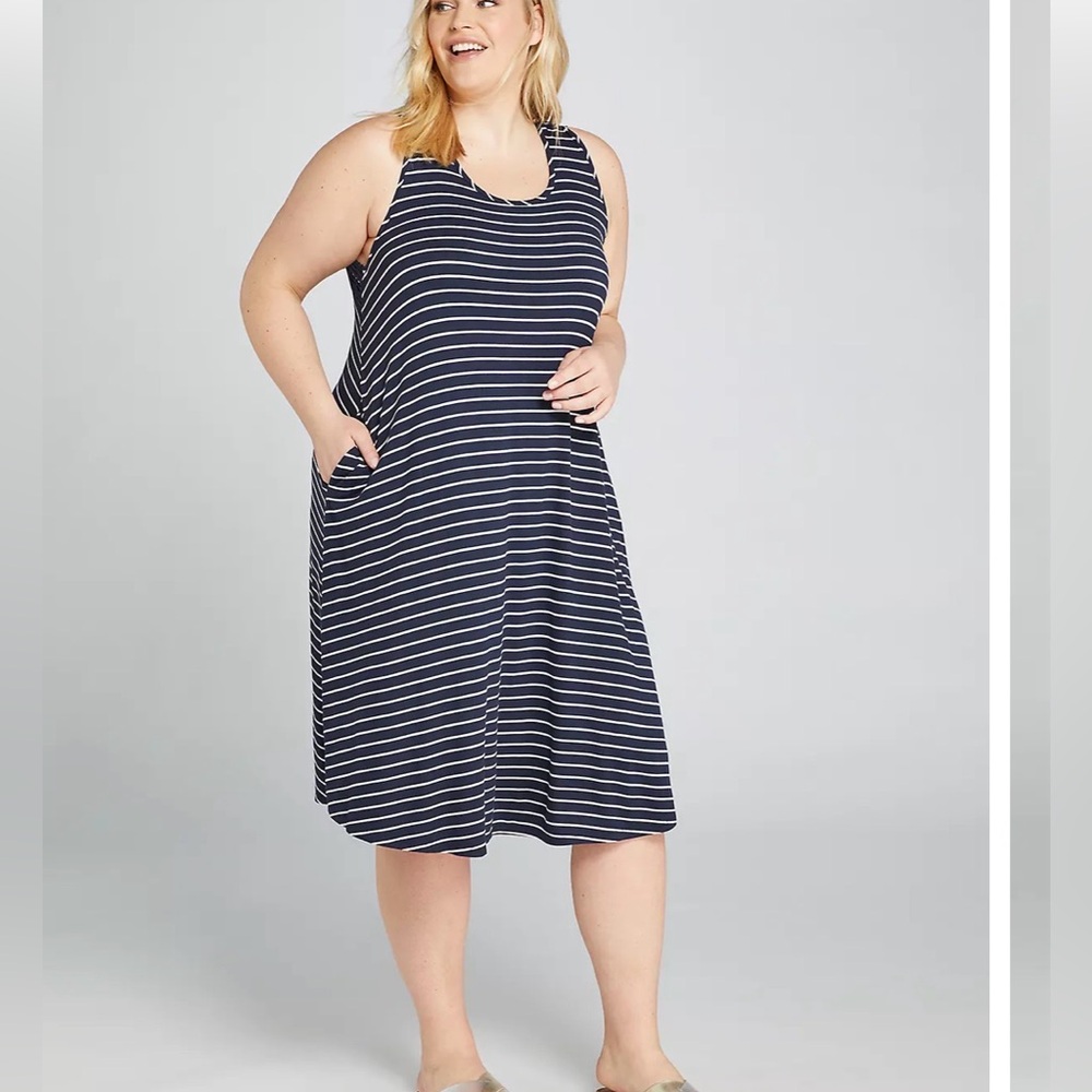 Printed Crochet-Back Swing Dress Dress